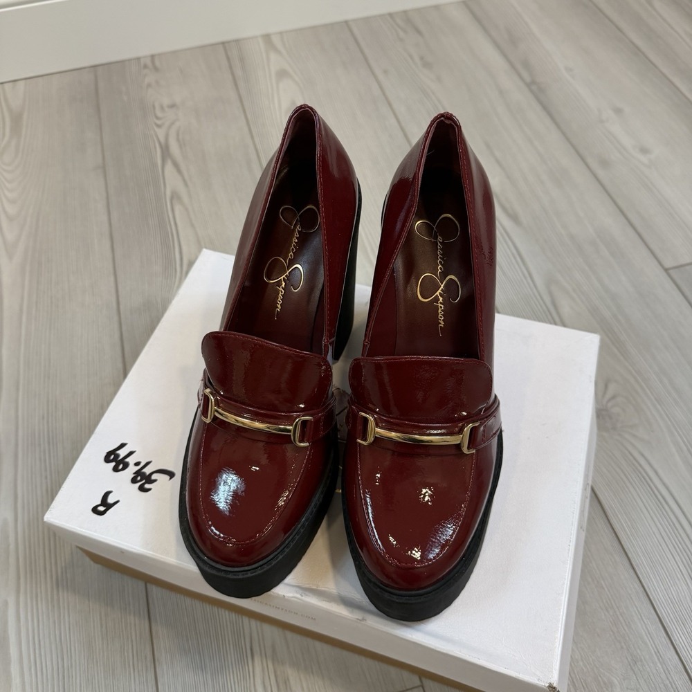 NEW Jessica Simpson Malbec Red Women's 10 Himinka Platform Heels - Picture 4 of 10